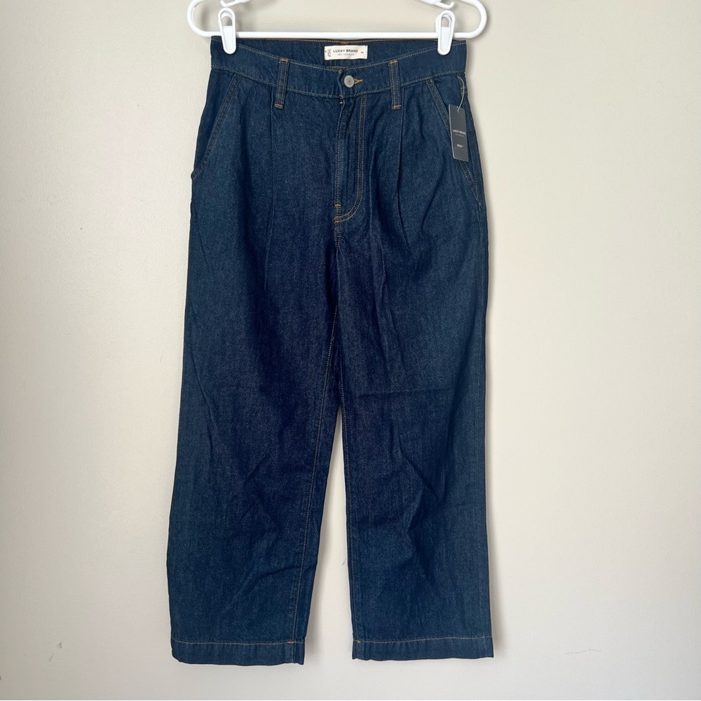 Lucky Brand Women’s Dark Wash High Rise Crop Wide Leg Jeans Size 26